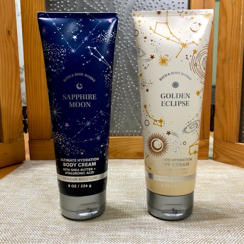 Bath & Body Works Set 2 Body Cream Sapphire Moon & Golden Eclipse Duo 8oz Each